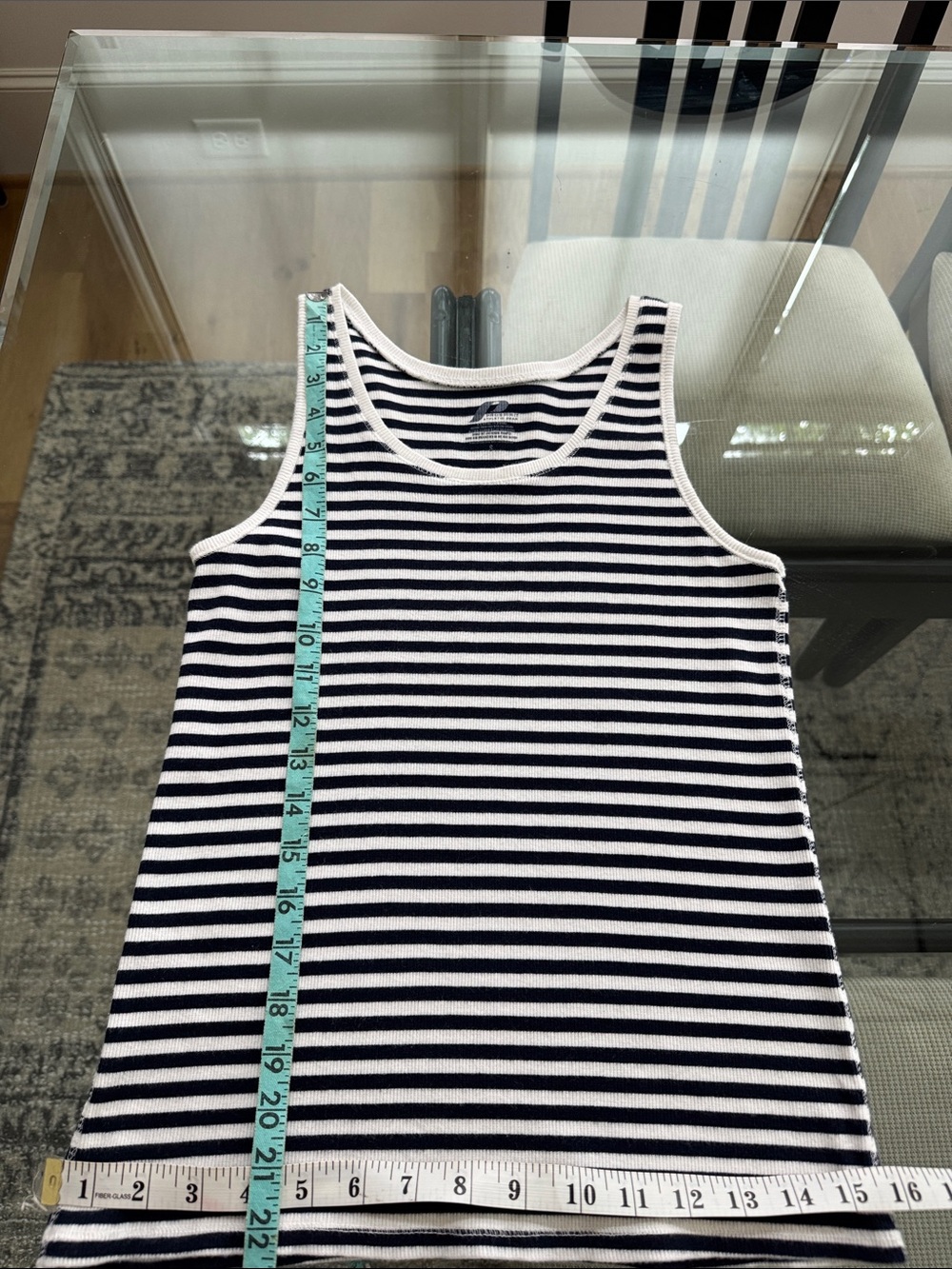 Prospirit Navy and White Striped Athletic Tank